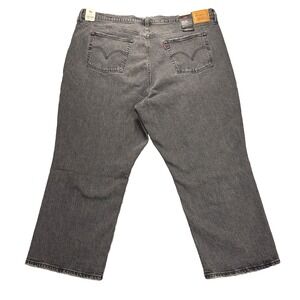 Levis Jeans Womens 24W Ribcage Straight Ankle Button Fly Charcoal Gray Denim NWT